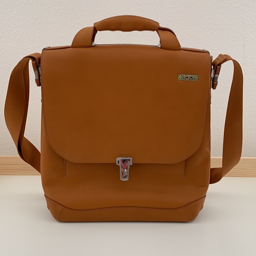 Tumi Vintage Leather Briefcase Messenger Bag